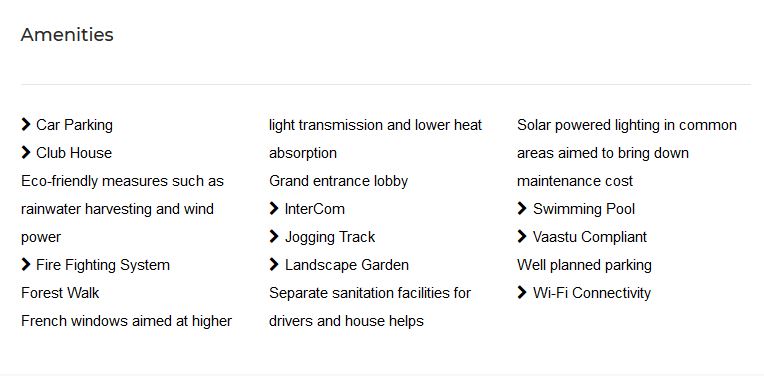 Tridhaatu Aangan Amenities