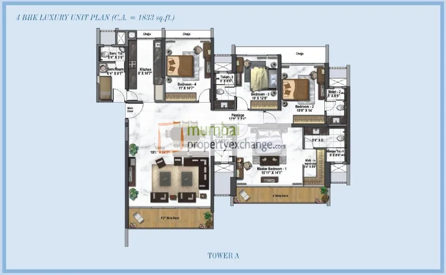 Tower A 4BHK Plan