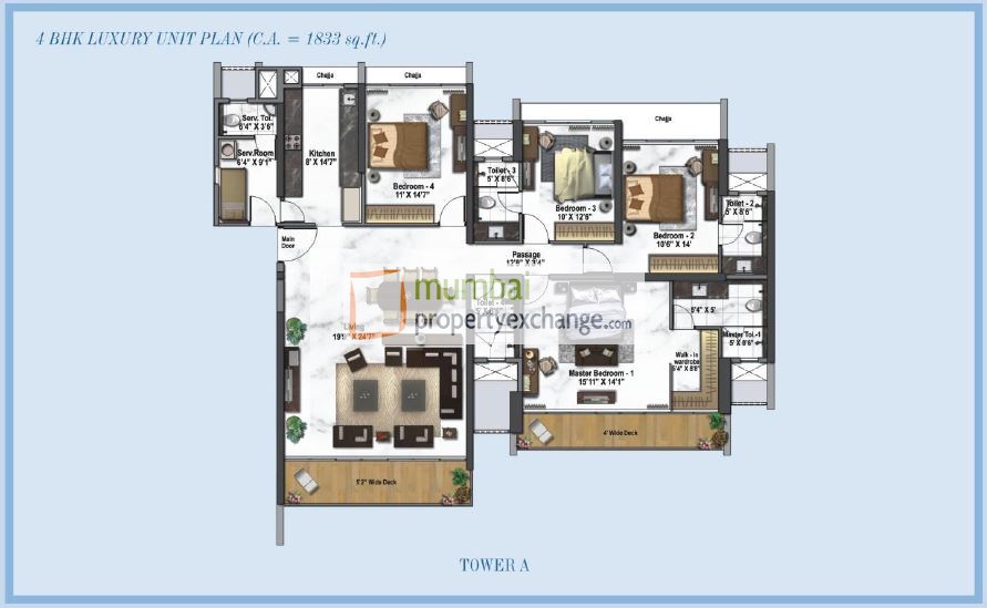 Tower A 4BHK Plan