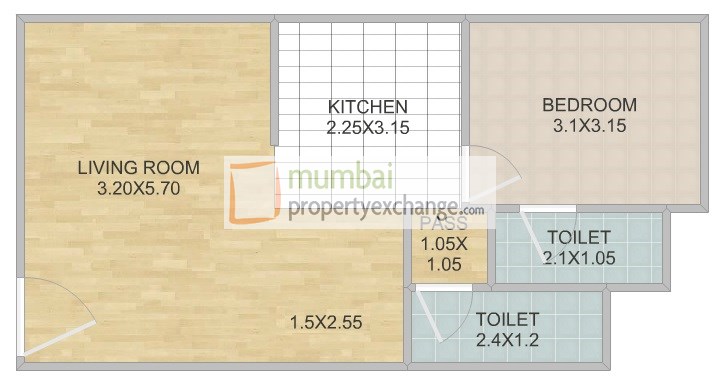 1 BHK Floor Plan