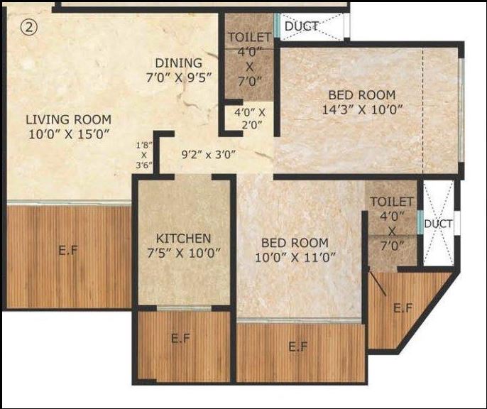 Neona 2BHK Plan