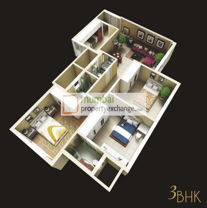 3 BHK plan