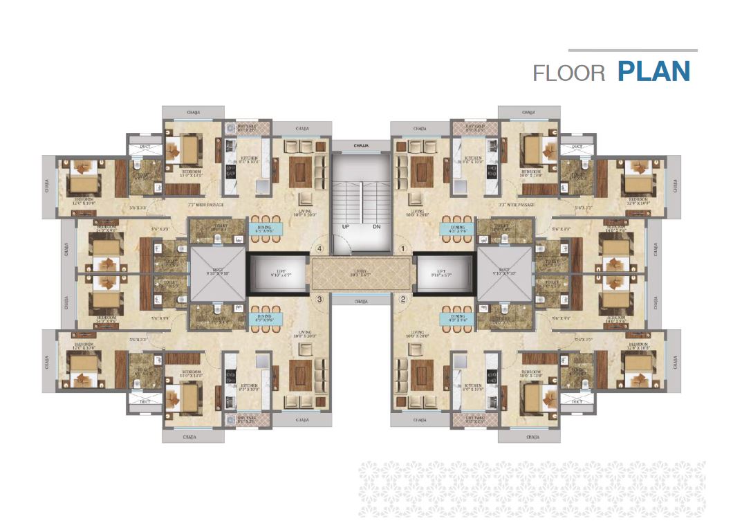 Veena Crest Typical Floor Plan
