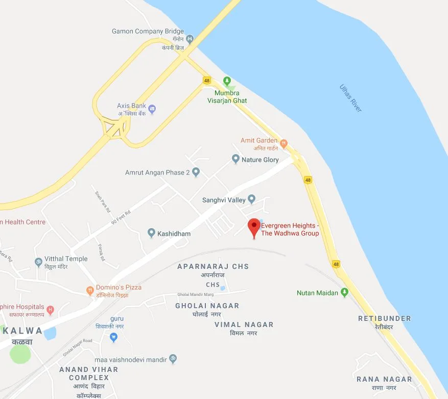 Wadhwa Evergreen Heights Location