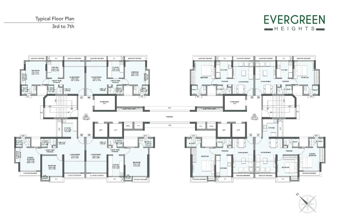 Wadhwa Evergreen Heights Typical Floor Plan -1