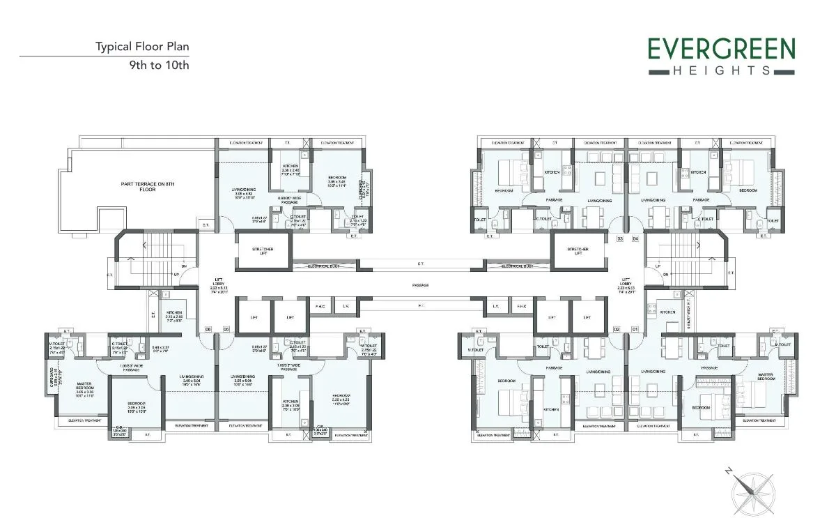 Wadhwa Evergreen Heights Typical Floor Plan -2