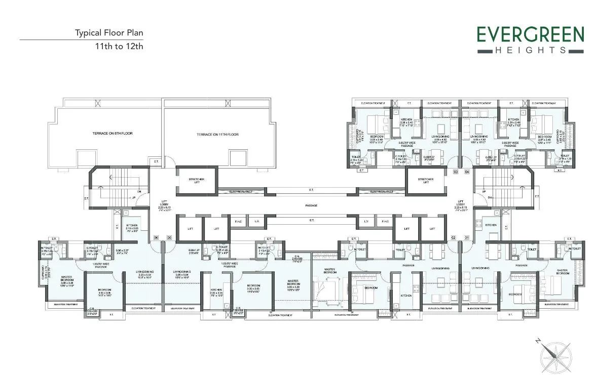 Wadhwa Evergreen Heights Typical Floor Plan -3