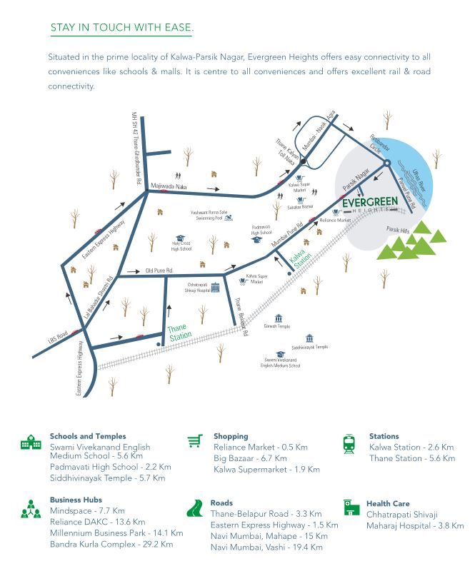 Wadhwa Evergreen Heights Location Connectivity