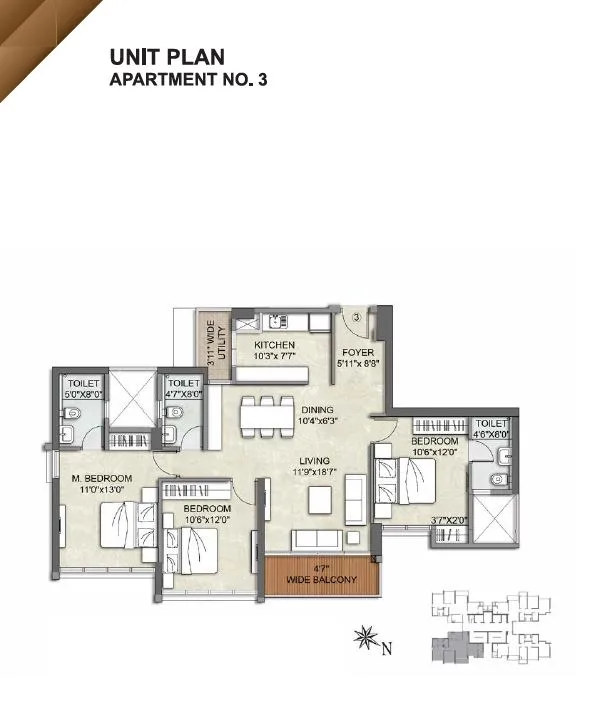 Kalpataru Sunrise Unit Plan Apt 03