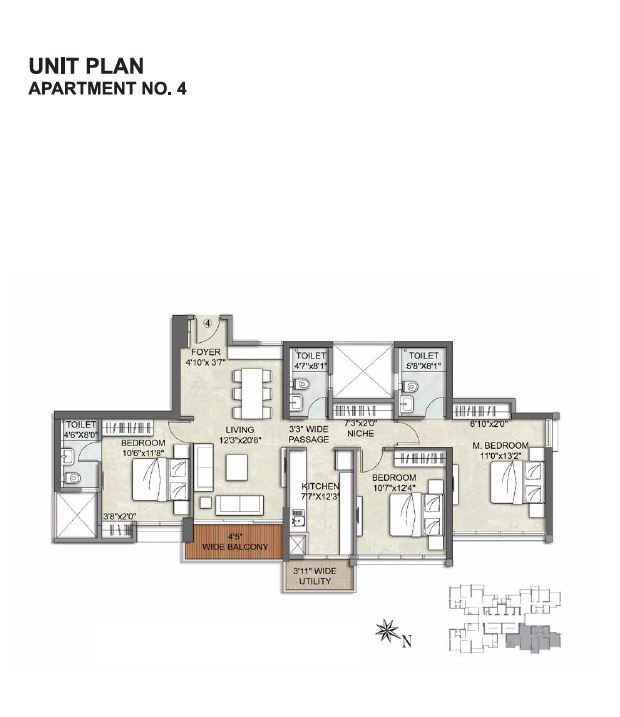 Kalpataru Sunrise Unit Plan Apt 04