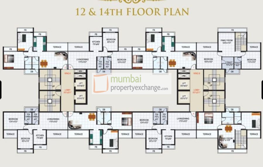12th&14th Floor Plan