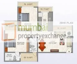2 BHK Floor Plan