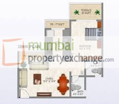 1 BHK Floor Plan