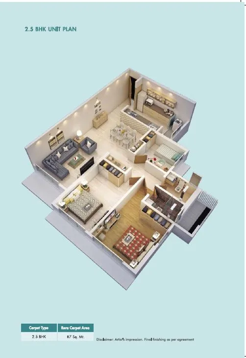 Sumit Garden Grove 2.5BHK Plan