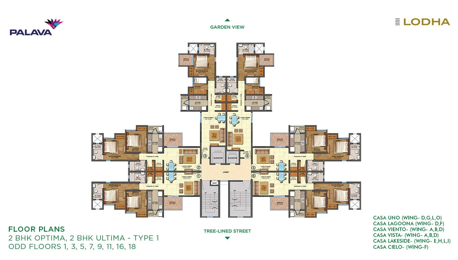 Lodha Lakeshore Greens 2BHK Optima-Ultima Type 1Floor Plan