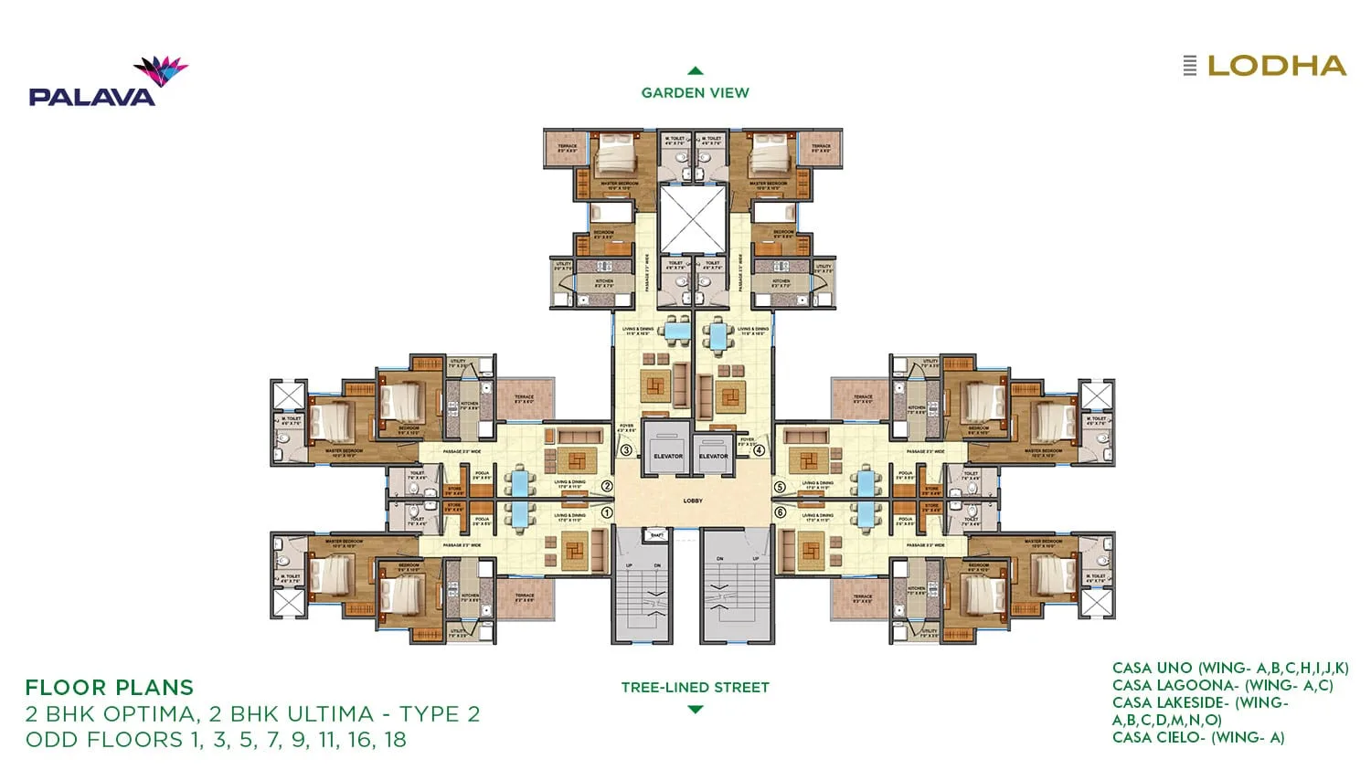 Lodha Lakeshore Greens 2BHK Optima-Ultima Type 2 Floor Plan