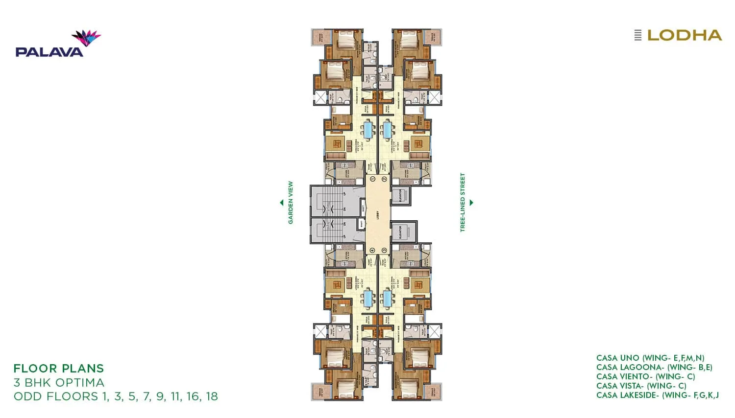 Lodha Lakeshore Greens 3BHK Optima Floor Plan