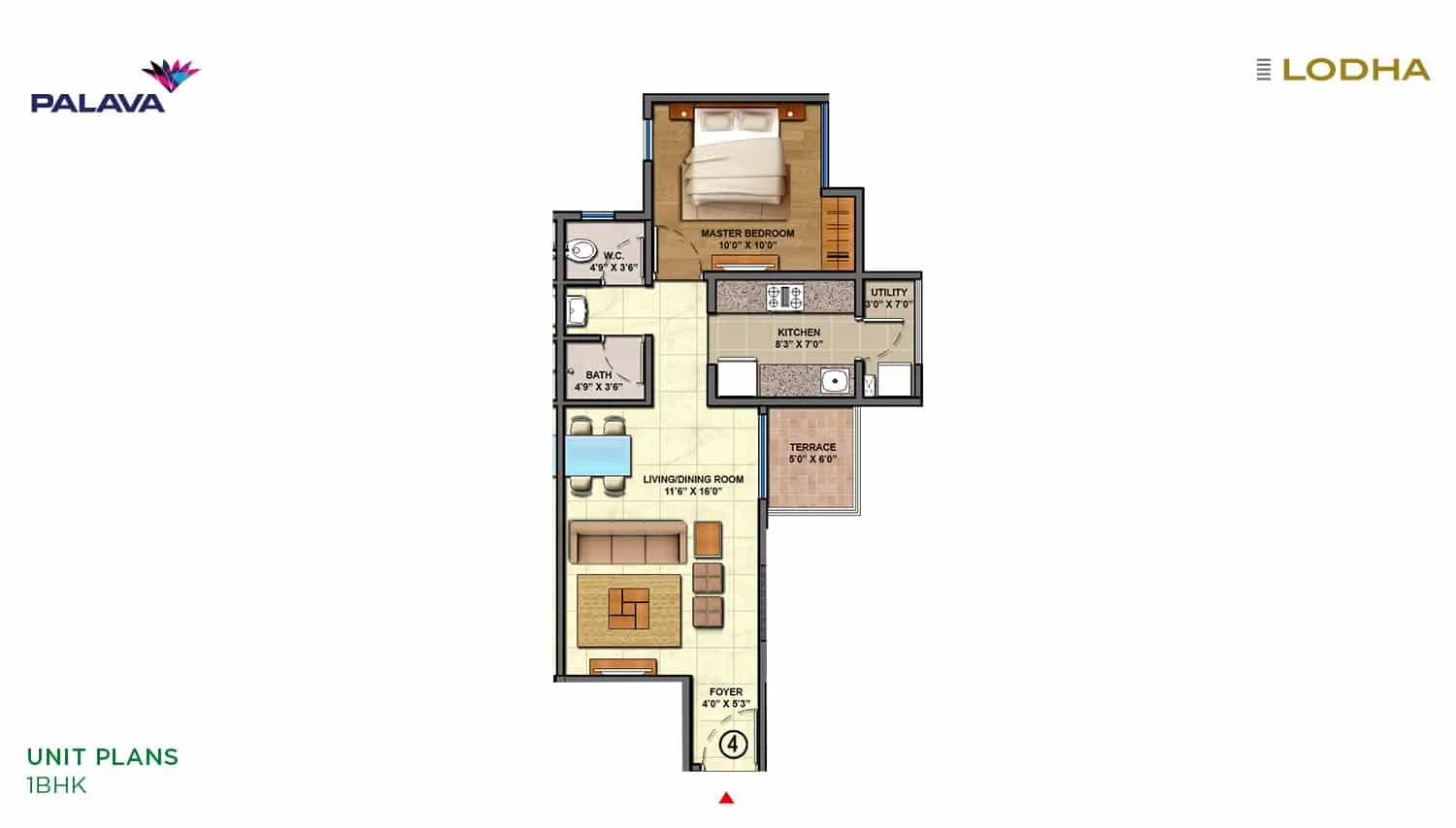 Lodha Lakeshore Greens Unit-plan-1BHK-3