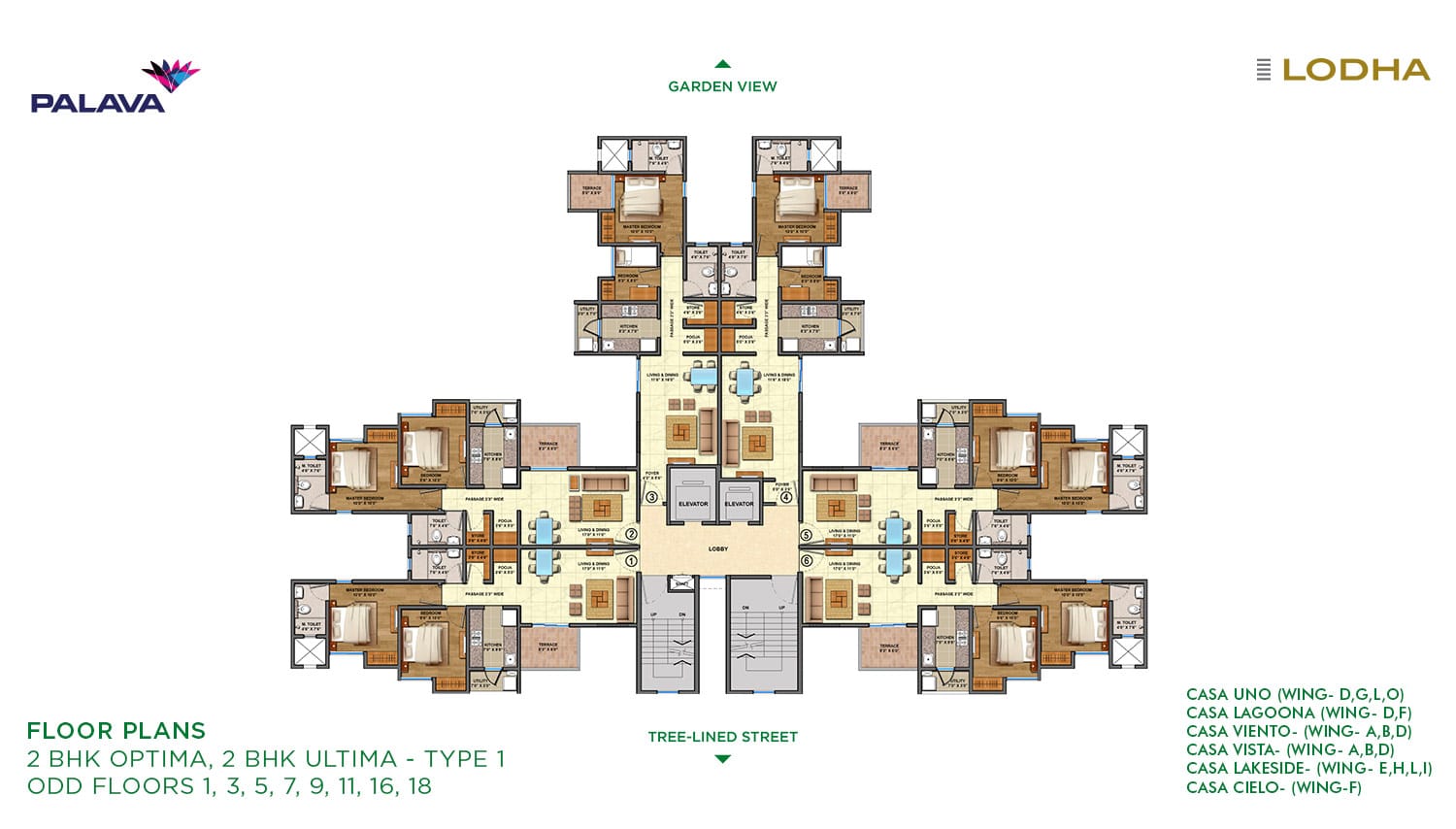 Lodha Lakeshore Greens 2BHK Optima-Ultima Type 1Floor Plan