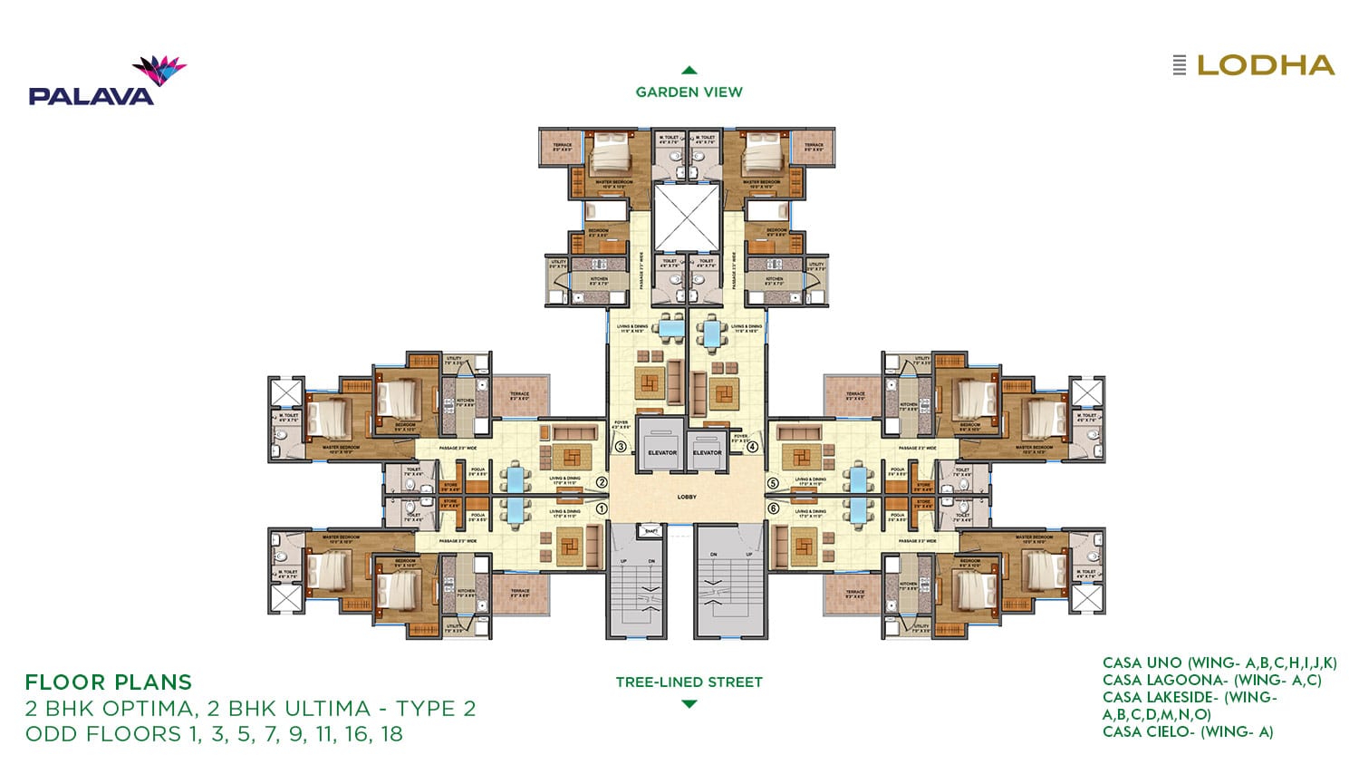 Lodha Lakeshore Greens 2BHK Optima-Ultima Type 2 Floor Plan
