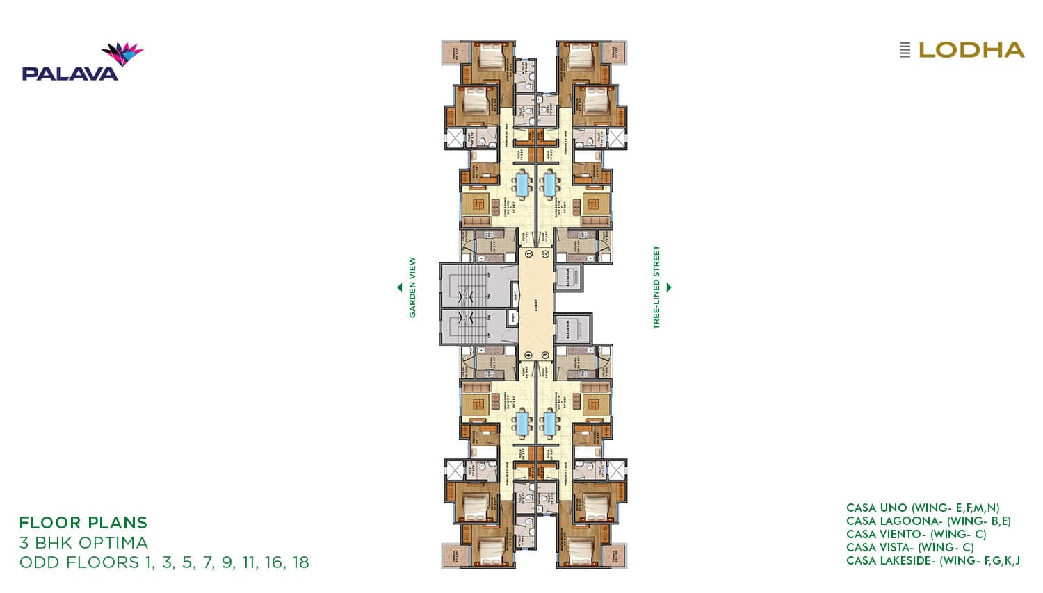 Lodha Lakeshore Greens 3BHK Optima Floor Plan