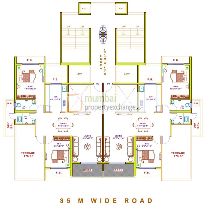 7,13,19th Floor Plan