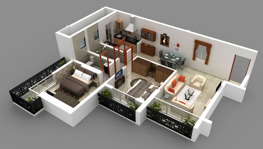 2BHK Floor Plan