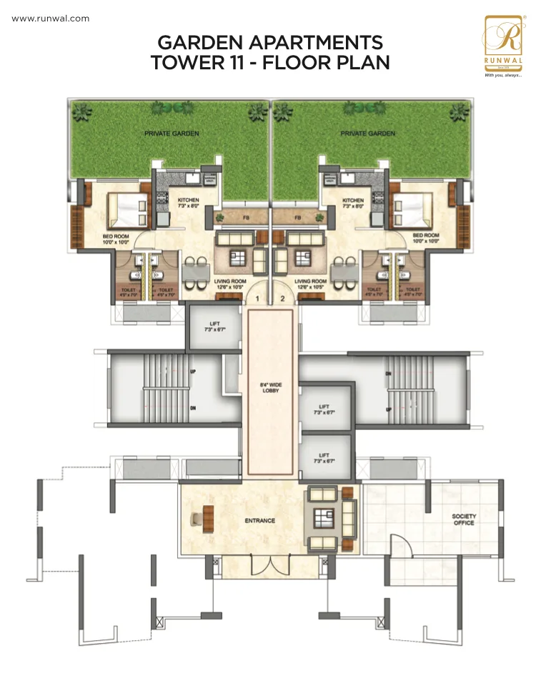 Garden Apartment - 11 Floor