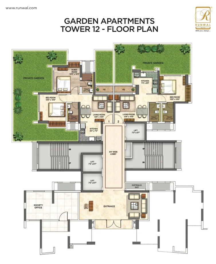 Garden Apartment - 12 Floor