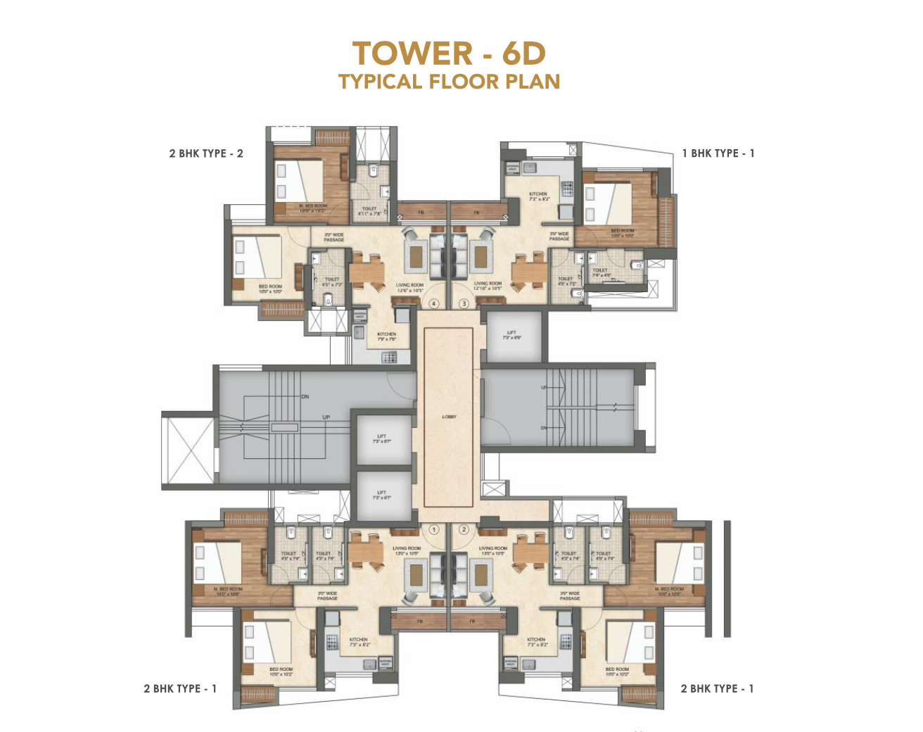 Tower 6D - Floor Plan