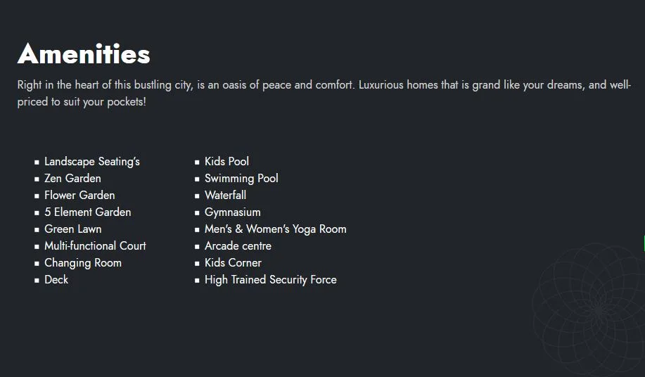 UK Iridium Amenities