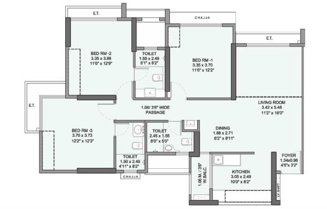 Wadhwa Elite-Platina 3BHK Smart