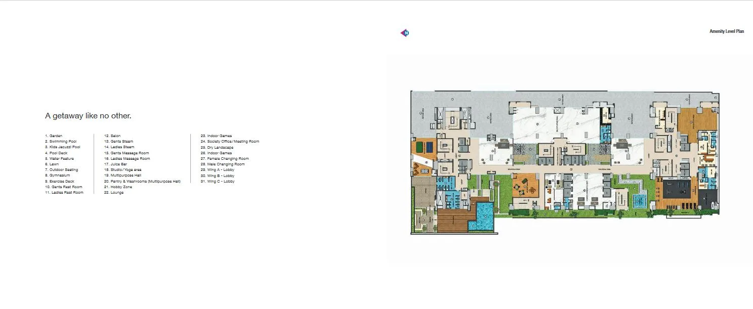 Adani Heights Amenities level Plan
