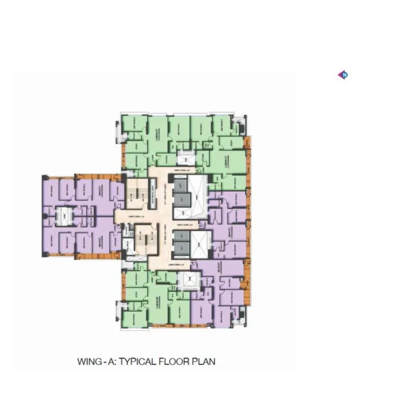 Adani Heights Typical Floor Plan of Wing A
