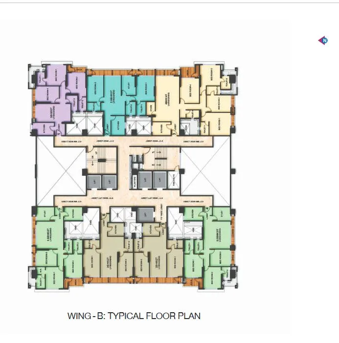 Adani Heights Typical Floor Plan of Wing B