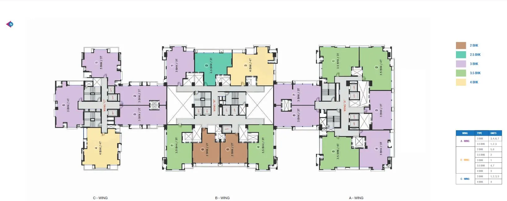 Adani Heights Typical Floor Plan
