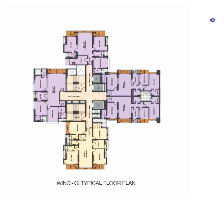 Adani Heights Typical Floor Plan of Wing C