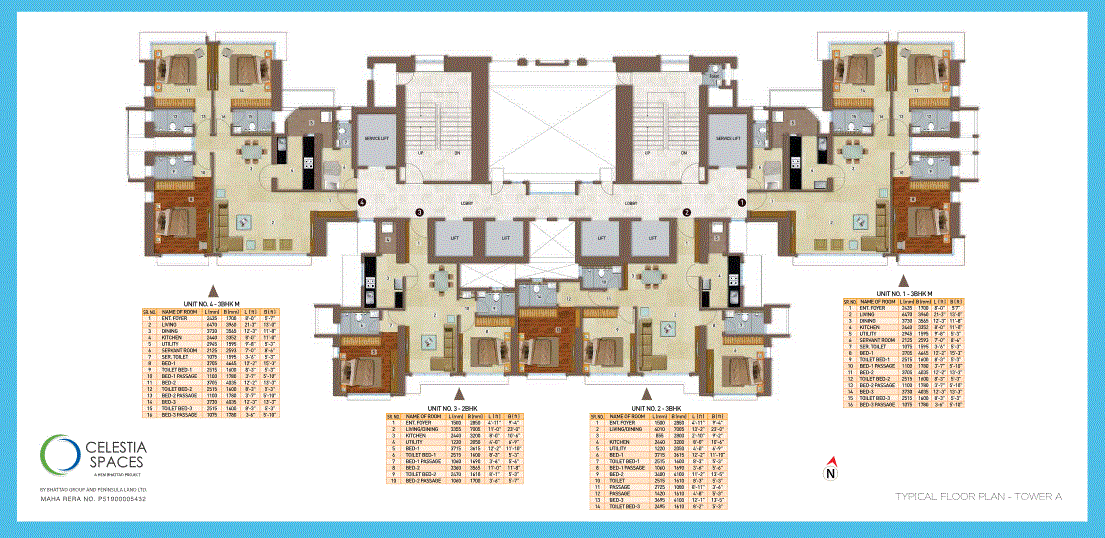 Celestia Spaces  Peninsula Typical Floor Plan Tower A