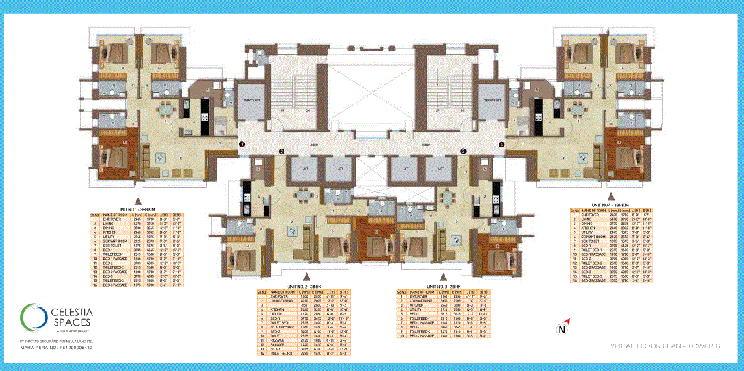 Celestia Spaces  Peninsula Typical Floor Plan Tower B
