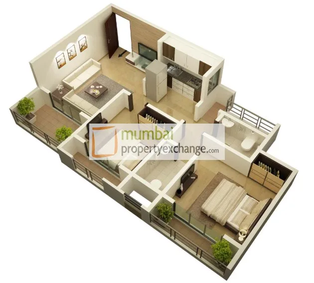 2BHK Floor Plan