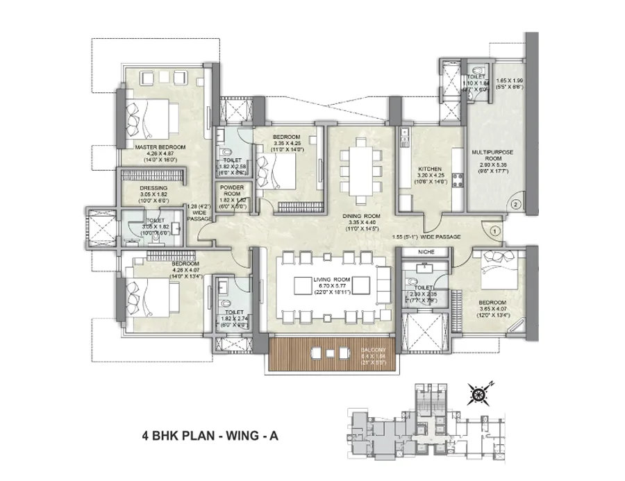 9775_oth_Kalpataru_Avana_4BHK_plan_Wing_A
