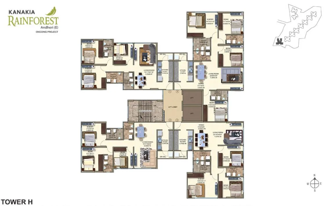 Kanakia Rainforest Tower H FloorPlan