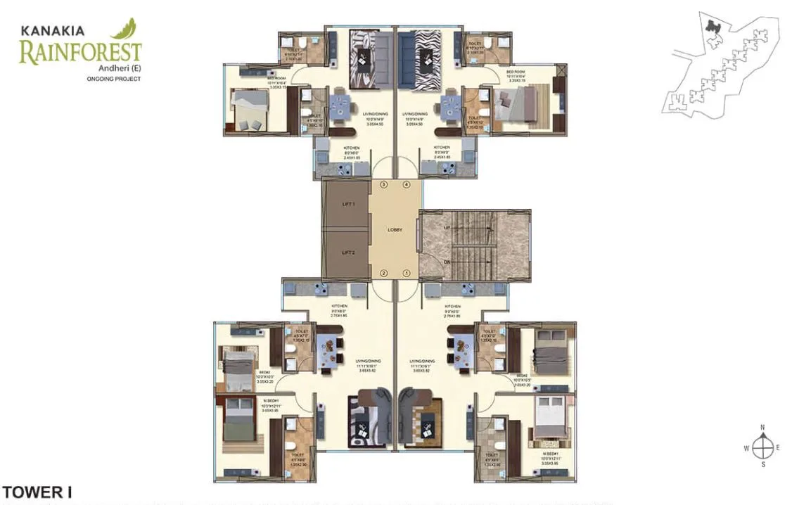 Kanakia Rainforest Tower I FloorPlan