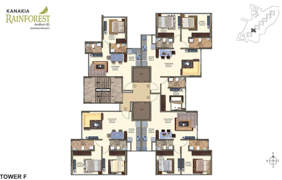 Kanakia Rainforest Tower F FloorPlan