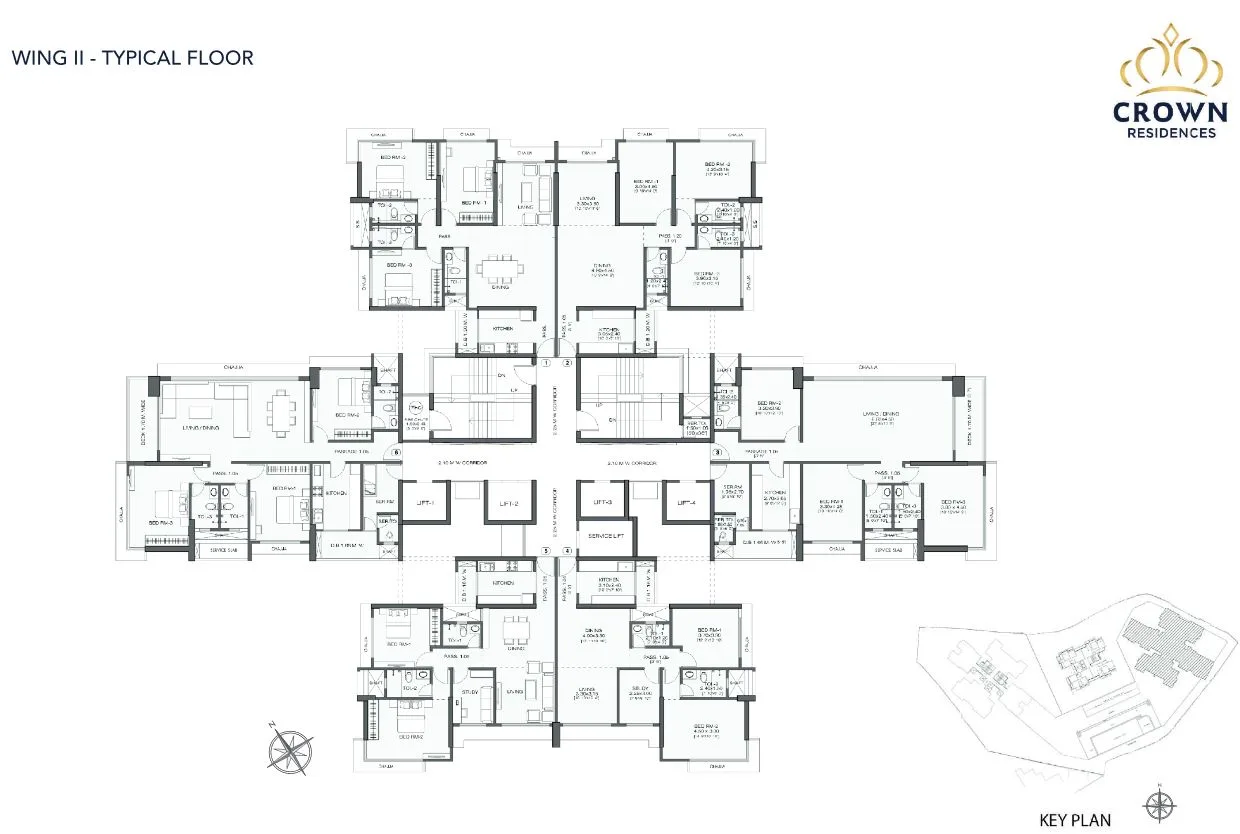 Crown Residences Typical floor Plan Wing II