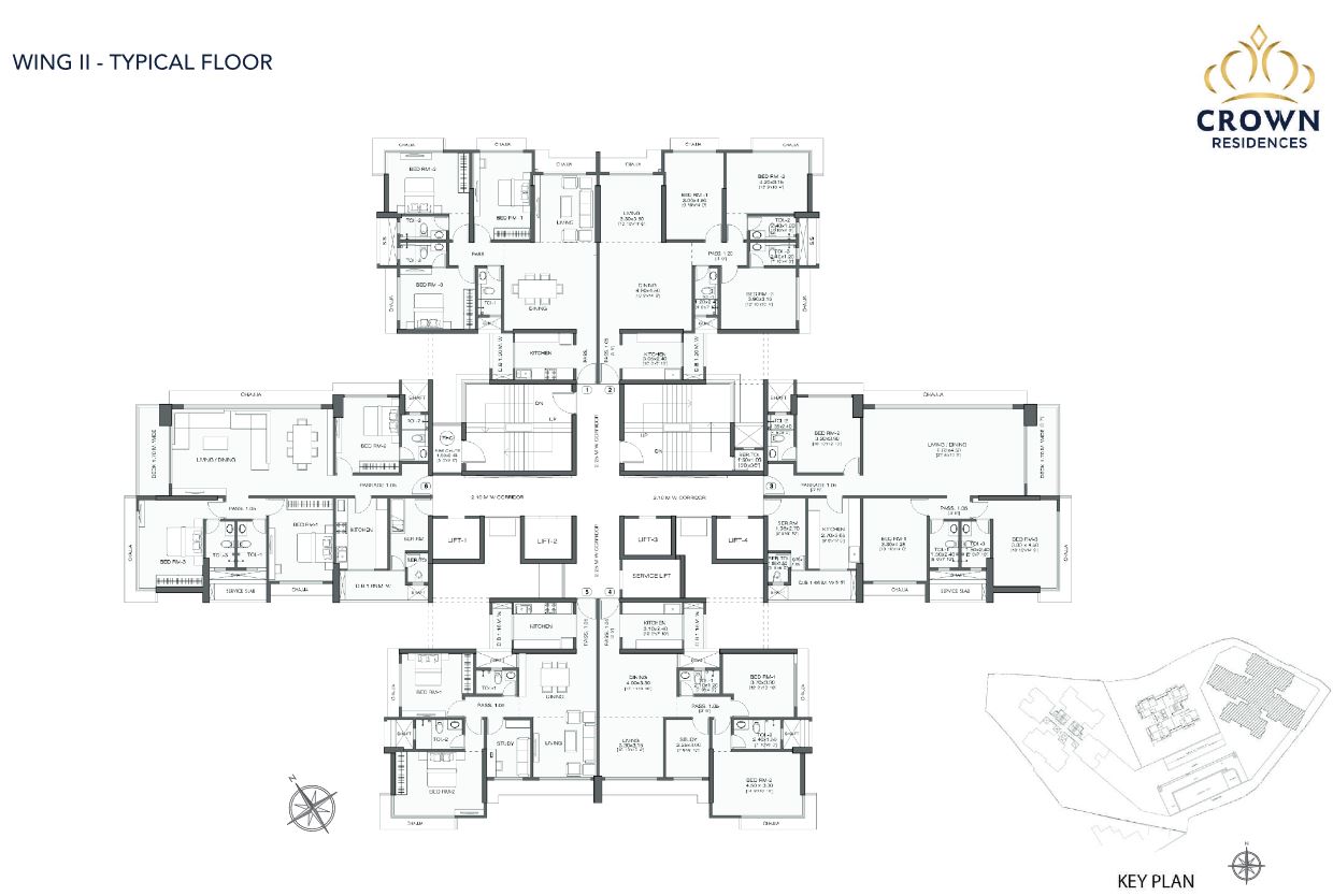Crown Residences  Typical floor Plan Wing II