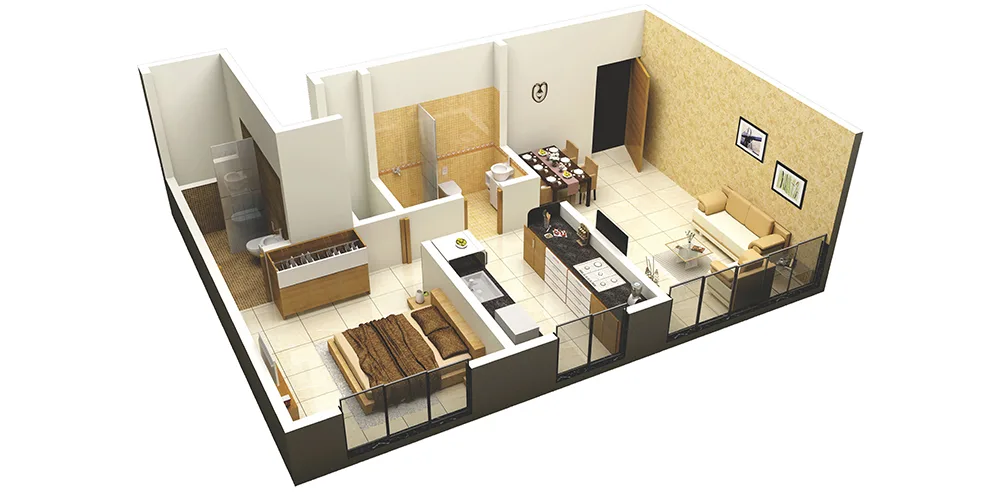 Swaroop Residency 1BHK Plan