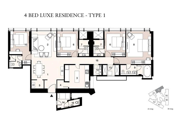 Lodha Trump Tower 4BHK Luxe Type 1