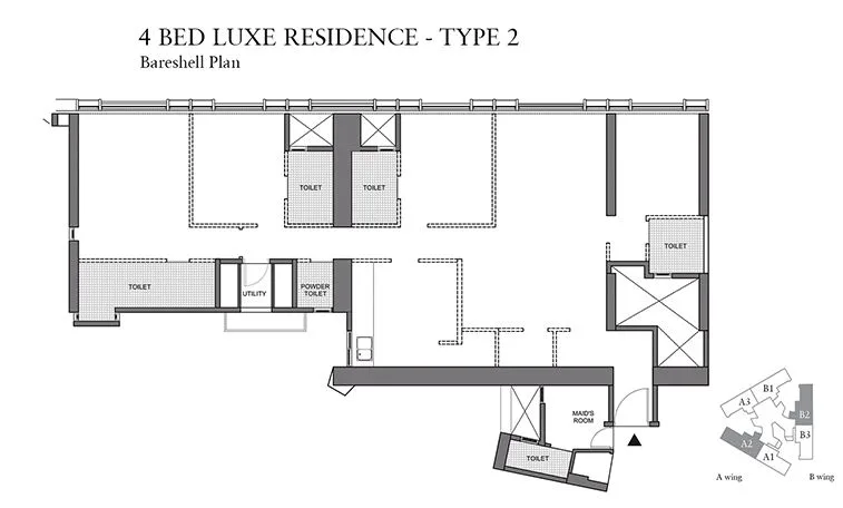 Lodha Trump Tower 4BHK Luxe Type 2-Bareshell Plan
