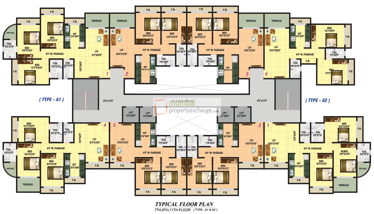 7,9&11th Floor plan